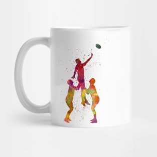 Rugby player in watercolor Mug